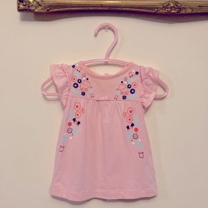 Carter’s • Pink Ruffle Baby Girl Tee Elephant Shirt Size 0 - 3 Months